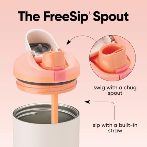 Owala FreeSip Tumbler - Stainless Steel-40-oz.-Orange/Tan(Sparkling Sherbet) - color: Sparkling Sherbet, size: 40 Ounces