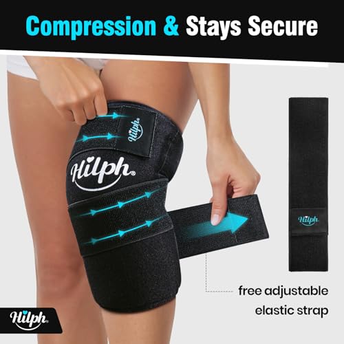 Hilph Knee Ice Pack Sleeve, Flexible Gel Ice Pack for Knee Pain Relief | Easy Wear, Reusable Cold Therapy for Knee Swelling, Replacement Surgery Recovery, Injuries, Arthritis, ACL, Strap Included - size: Medium, style: For Knee & Elbow with Extra Strap