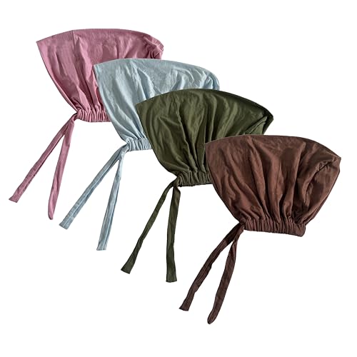 Lina & Lily Modal Jersey Hijab Undercap Tie-Back Muslim Women Inner Cap Scarf - color: Dusty Pink, Baby Blue, Olive Green, Dark Brown