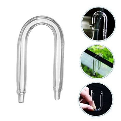 balacoo 4pcs U-shaped Diffuser Tube for Fish Tank Glass Tubing Lightweight Connector for Aquariums Easy Installation for Aquatic Plants and Aeration Systems
