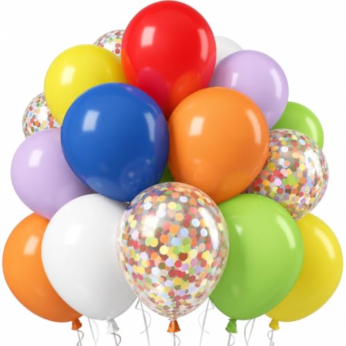 Rainbow Balloons, Colorful Balloons for Kids Birthday Party Decorations - color: Rainbow Colorful