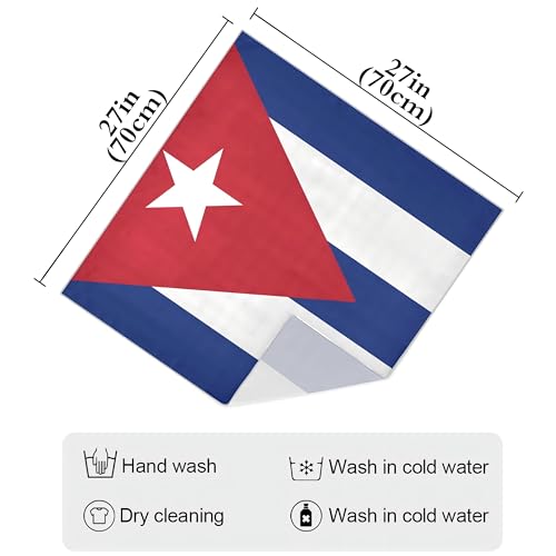 Bandana Square Head Scarf for Women Satin Hair Wrap Fashion Headband 27" - color: Cuba Flag
