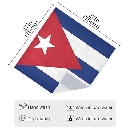 Bandana Square Head Scarf for Women Satin Hair Wrap Fashion Headband 27" - color: Cuba Flag