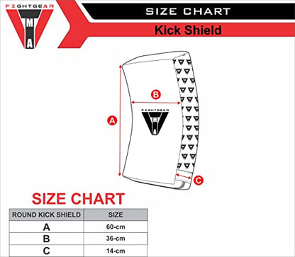 TMA Kick Shield Muay Thai Kickboxing, Boxing Mits, 60CM Large Heavy Curved Kicking Striking Body Pad, Target MMA Boxing Training, Martial Arts Kick Pad Karate & Taekwondo