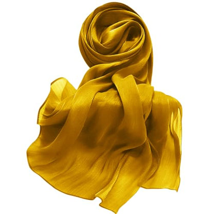Lina & Lily Sheen Shimmer Women's Crepe Scarf Shawl Wrap Head Hijab Lightweight - color: Gold
