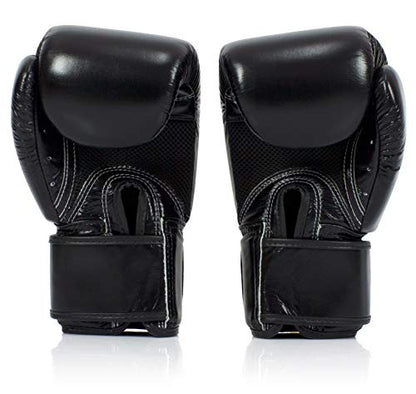 Fairtex BGV1BR Breathable Boxing Gloves, Lightweight Shock Absorbent Gear - color: Black, size: 12 oz