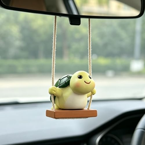 YGMONER Swinging Tortoise Car Hanging Ornament – Funny Rear View Mirror Hanging Accessories, Ideal Gift for Animal Lovers (Tortoise) - color: Tortoise