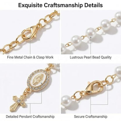 Steering Wheel Charm Cross Car Rosary for Rearview Mirror, Catholic Gift - style: B