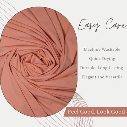 Premium Jersey Hijab Scarves -Turban Head Wraps for Women, Fashion Headbands Long Plain Muslim Shawls - color: Light Orange