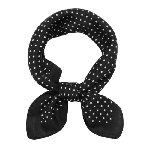 Neck Scarf for Women, 27.5 Inches Polka Dot Scarf Lightweight - color: Black