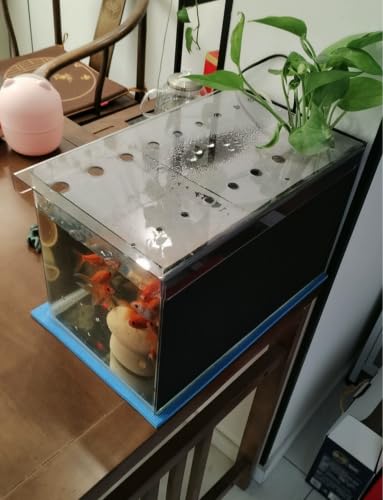 Snug-Fit Acrylic Aquarium Lid, Anti-Escape Splash Guard with Vent Holes, Cat-Resistant Cover with Sliding Feed Slot(5 mm,1.15x1.16 ft/35x35.4cm) - color: 5 mm, size: 1.15x1.16 ft/35x35.4cm