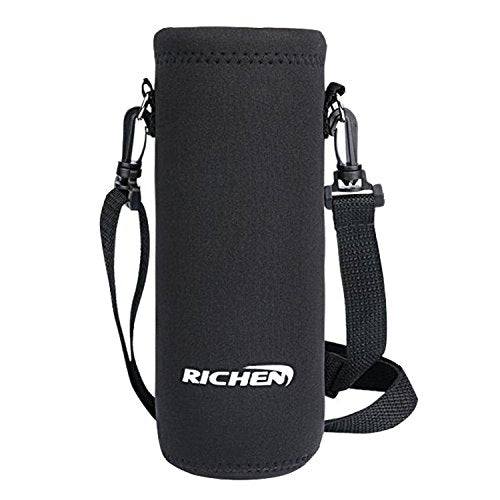 Neoprene Water Bottle Carrier Bag with Adjustable Shoulder Strap,Insulated Water Bottle Cover for Stainless Steel/Glass/Plastic Bottles - color: Black, size: 750ml