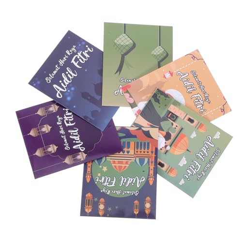 6pcs Eid Mubarak Money Envelopes for Cash Spacious Paper Envelopes Unique Designs for Ramadan Versatile Use for Eidi Gifting and Celebrations