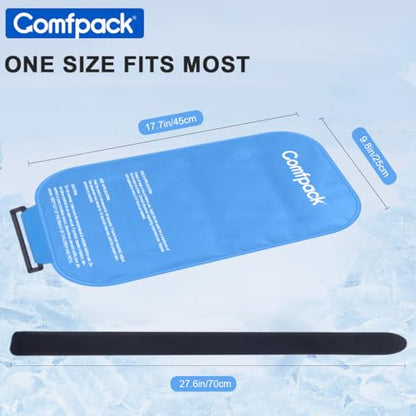 Comfpack Large Ice Pack for Injuries Gel Pack for Lower Back Pain Relief Reusable Hot Cold Therapy Cold Pack for Back, Shoulder, Elbow, Hip, Knee, Soft Cold Compress, 9.8 × 17.7" - size: 9.8×17.7 Inch
