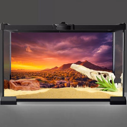 72x16 in Sun Desert Terrarium Backdrop Mountain Reptile Habitat Background | AWERT Oasis Gobi Mountain Desert Background, Vinyl - size: 72x16in/180x40cm