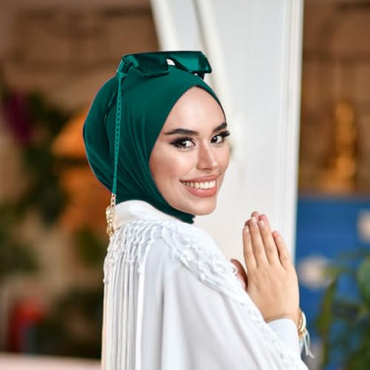 para life Snap Hijab for Women, Breathable Instant Hijabs|Standard Size Stretchable Cotton Sandy|Jersey Undercap - color: Emerald