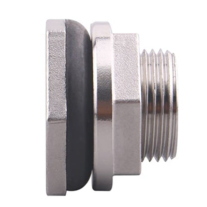 DERNORD 1/2” Female Bulkhead Water Tank Connector Stainless Steel Bulkhead Fittings - size: 1/2 Inch, style: Pack of 1