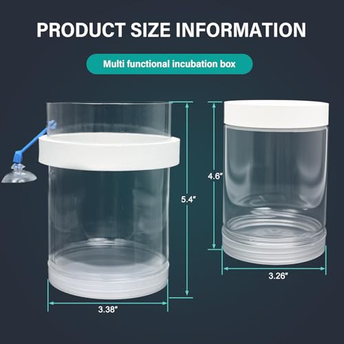Floating & Mountable Breeding Box – Safe Fry Nursery, Fish Isolation Tank (3.38”x3.38”x5.4”) (1 Set)