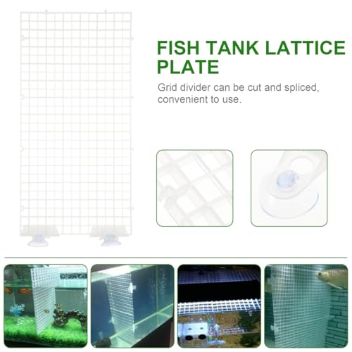 4pcs Aquarium Divider Fish Tank Grid Divider Tray Egg Crate Bottom Divider Board with 4Pcs Sucker Clips Aquarium Supplies