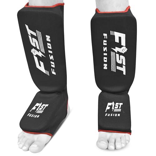 Muay Thai Shin in Step, Kickboxing MMA Boxing Training Elasticated Breathable Leg Foot Guard Socks Pair - color: Black, size: Small