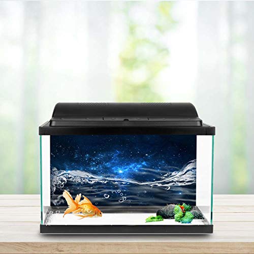 Filfeel Aquarium Background Fish Decorations Pictures PVC Adhesive Poster Stars Backdrop Decoration Paper Cling Decals Sticker(76 * 46cm)