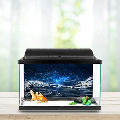 Filfeel Aquarium Background Fish Decorations Pictures PVC Adhesive Poster Stars Backdrop Decoration Paper Cling Decals Sticker(76 * 46cm)