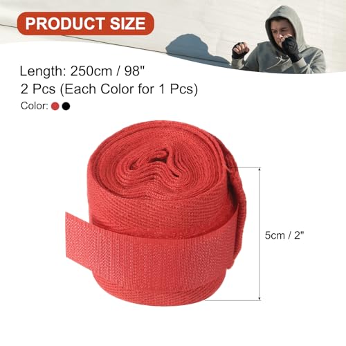 PATIKIL Boxing Hand Wraps, Elastic Boxing Wraps Cotton Fist Mitts Wrist Strap Protection for Muay Thai Martial Arts - size: 98 inch