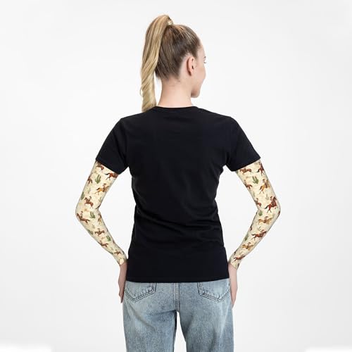 Arm Sleeves Outdoor Garden Sports Cooling Sun Sleeve for Women Men Farm - color: Cowboy