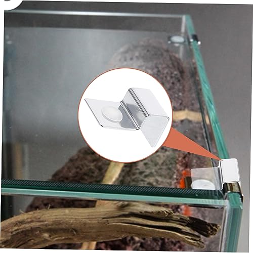 NOLITOY 3sets Aquarium Top Cover Clips 10mm Fish Tank Glass Clip Easy to Use Mounting Holders 4pcs*3