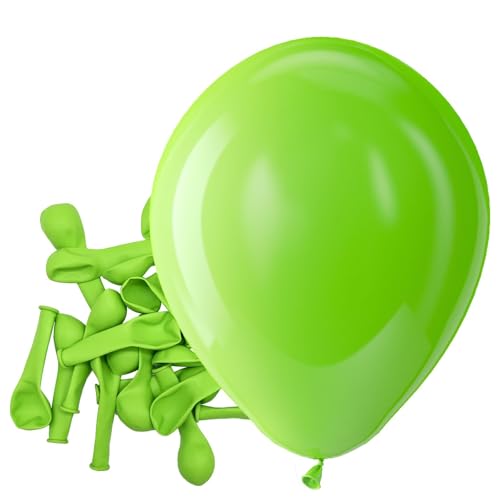 Bezente Lime Green Latex Party Balloons - 150 Pack 5 inch Matte Green Balloons Small Light Green Balloons for Birthday Bridal Shower Dinosaur Jungle Party Decoration - color: 11-green-g100, size: 5inch (Small)
