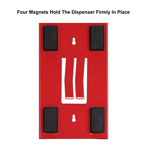CASOMAN 2-Pack Magnetic Glove & Tissue Dispenser, Black & Red, 8LB Capacity, Wall Mount, Glove Box Holder - color: 2pcs (Red&black)