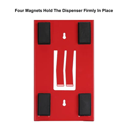CASOMAN 2-Pack Magnetic Glove & Tissue Dispenser, Black & Red, 8LB Capacity, Wall Mount, Glove Box Holder - color: 2pcs (Red&black)