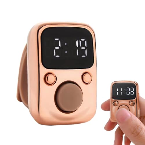 Counter Clicker Portable Hand Finger Counting Clicker | Smart for Family Friends Home Young People Elderly Office Daily Wear - color: Gold
