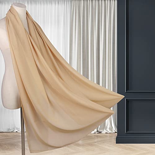 Ladiery Chiffon Shawl Wraps for Women Evening Dresses, Elegant Soft Sheer Shawls for formal dressy Bride Wedding - color: Champagne(1)