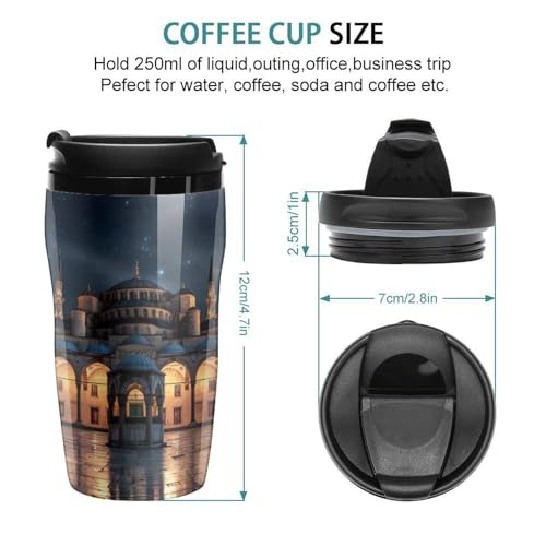 Blue Mosque Islamic Muslim Coffee Mug Double Wall Travel Tumbler Tea Cup for Hot/Ice Drinks 250ml