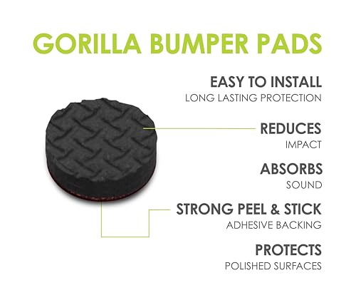 Slipstick GorillaBumperPads Premium Cabinet Door Bumpers 3/8” Round Non Slip Pads, Cabinet Stoppers, Bumpers for Drawers, Cupboards, Cutting Boards, Glass Tops, Picture Frames, 64 Gripper Dots - size: 3/8" Round