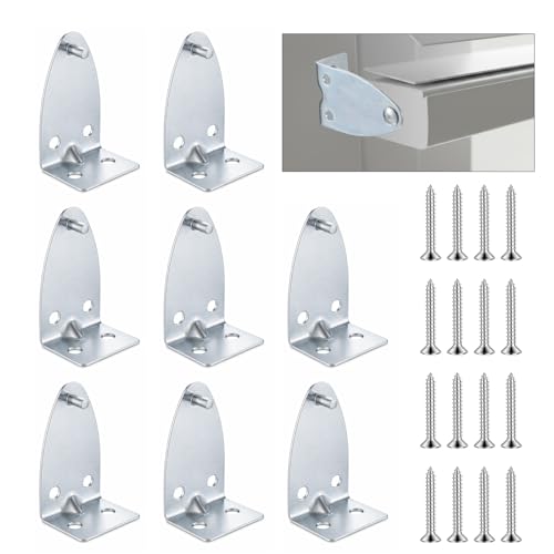 8 Pcs Hold Down Brackets Blinds Brackets Silver with Screws | Metal, Bottom Rail Holder, Replacements, Door Blind Bottom Rail Hold Clips, for Horizontal Shades, Windows Doors