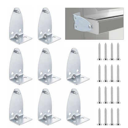 8 Pcs Hold Down Brackets Blinds Brackets Silver with Screws | Metal, Bottom Rail Holder, Replacements, Door Blind Bottom Rail Hold Clips, for Horizontal Shades, Windows Doors