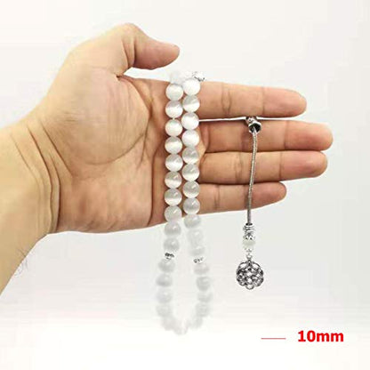 Natural 5A Stone Cat's Eye Tasbih 8mm 10mm 12mm Prayer Beads 33 45 66 99beads Stone Rosary (12mm x 33beads) - size: 12mm x 33beads