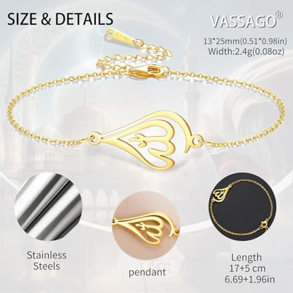 VASSAGO 이슬람 아야툴 쿠르시 여성용 타원형 팔찌 알라 티어드롭 링크 팔찌 아랍어 무슬림 꾸란 캘리그래피 참 팔찌 이슬람 이드 라마단 선물 주얼리 선물 - color: 알라 팔찌-G