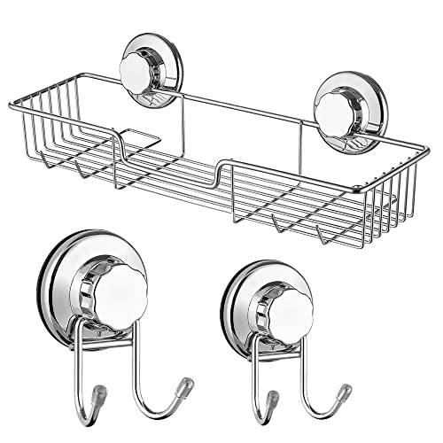 SANNO Suction Cups Replacement for Shower Caddy, Double Hook, Soap Holder - Set of 2