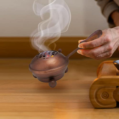 Handmade Coppertone Iron Incense PAN – 3.15 Inches Diameter, Copper Finish Burner for Charcoal & Resin Incense, Artisan Craftsmanship from India - color: Copper - Medium