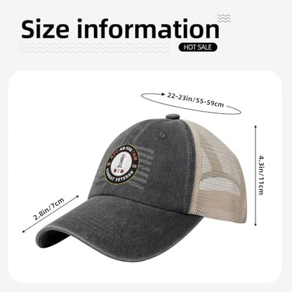 United States National Guard Afghanistan Combat Veteran Cowboy Hat Trucker Mesh Baseball Cap: Comfortable & Sturdy Headwear for Outdoor Black69
