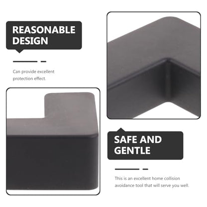 6pcs Black Silicone Corner Protectors Anti-Collision Guard for Fish Tank and Pet Carrier Edges, Medium Size Soft Safety Bumpers for Aquarium and Furniture Edge Protection