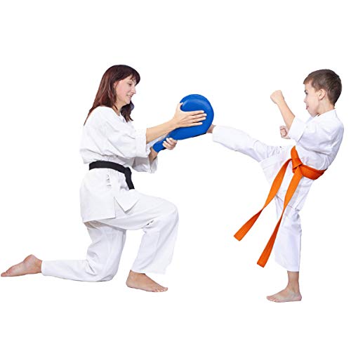 2 Pack Taekwondo Kick Pads, Durable Kicking Target Pads for TKD Karate Martial Arts Strike Kickboxing Training Muay Thai MMA Fight Gear - color: BLUE [1 Pair]