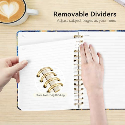 Lined Spiral Journal Notebook, A5 College Ruled Spiral Notebook for Women, Hardcover with Elegant Design for Work and Note-Taking, 5.5 * 8.25 inch, 160 Pages, Star Cat - color: Cat 2