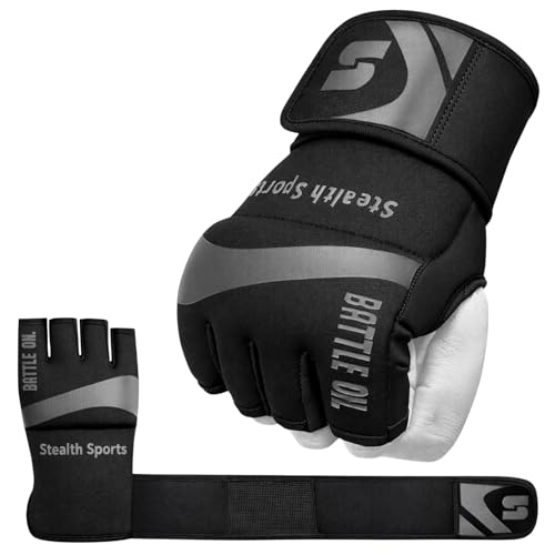 Boxing Inner Gloves Neoprene Wrist Support Padded Gel Wraps Hand Protection Boxing Bag Hand Wraps for Punching MMA Martial Arts Muay Thai Speed Bag Training – Under Mitts - size: Large