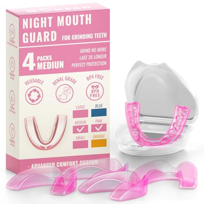 Mouth Guard for Women 4 Pack Medium Size - Pink