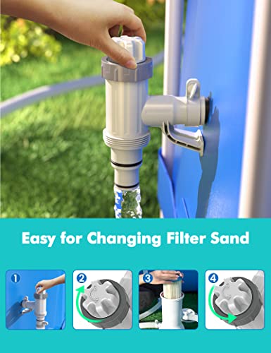 【Patented】 Plunger Valve for Above Ground Swimming Pool, Pool Replacement Parts with On-Off Valve, Pool Hose Adapter and Pool Pipe Holder, Pool Pump Parts, Above Ground Pool Accessories - style: Round Top 1 PACK