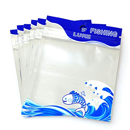 20pcs Plastic Soft Bait Bags Portable Self Seal Fishing Hook Package Storage Bags, Blue